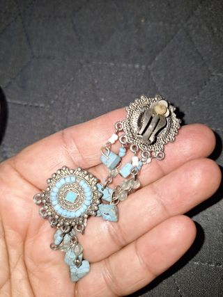 Pendientes hippies turquesa
