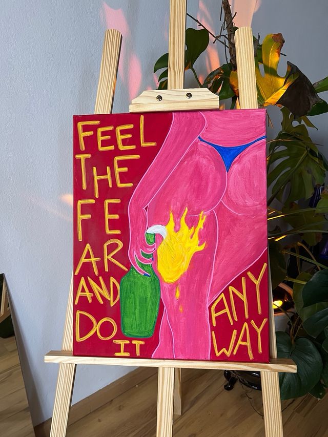 Cuadro acrílico, Figura abstracta - arte pop