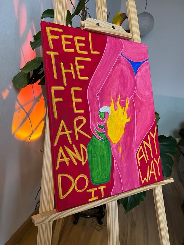 Cuadro acrílico, Figura abstracta - arte pop