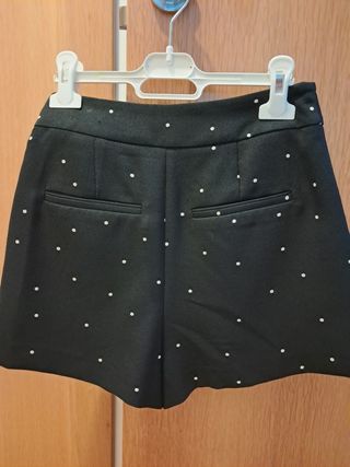 Bermuda negra lunares lazo XS
