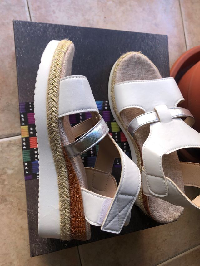 Sandalias blancas mujer - talla 36