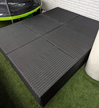 Tumbona doble ratán - beige y negra