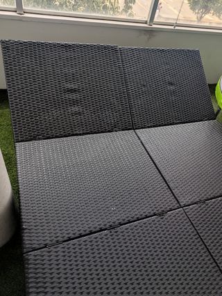 Tumbona doble ratán - beige y negra