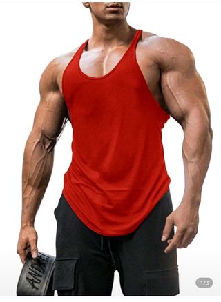 Camiseta Tirantes Gym - Gris,Blanca,y roja talla M