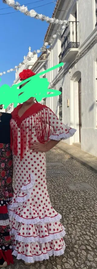 Traje Flamenca lunares rojo-blanco