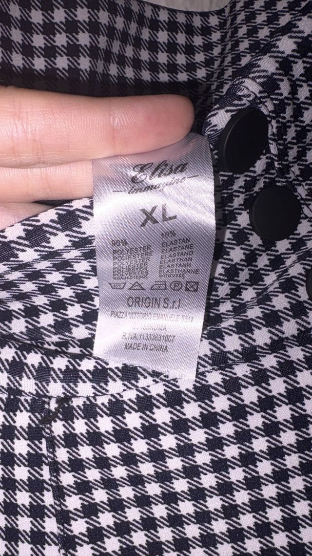 Pantalón cuadros blanco-negro XL