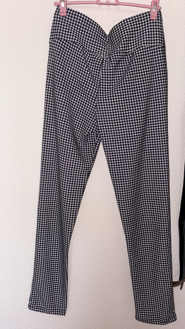 Pantalón cuadros blanco-negro XL