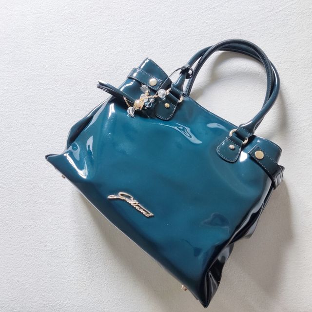 Borsa Gattinoni blu scuro lucida