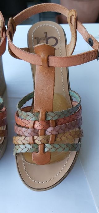 Sandali con zeppa e plateau RoccoBarocco multicolo