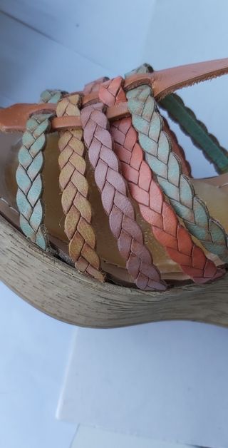 Sandali con zeppa e plateau RoccoBarocco multicolo