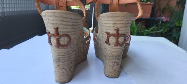 Sandali con zeppa e plateau RoccoBarocco multicolo