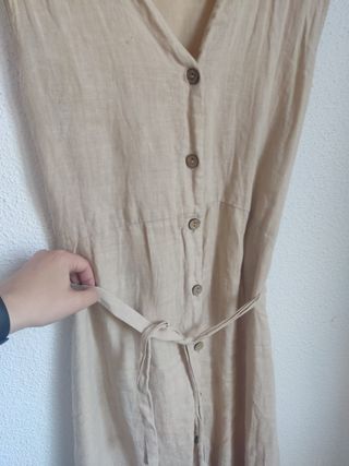 Vestido lino beige - Talla M