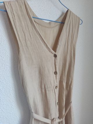 Vestido lino beige - Talla M