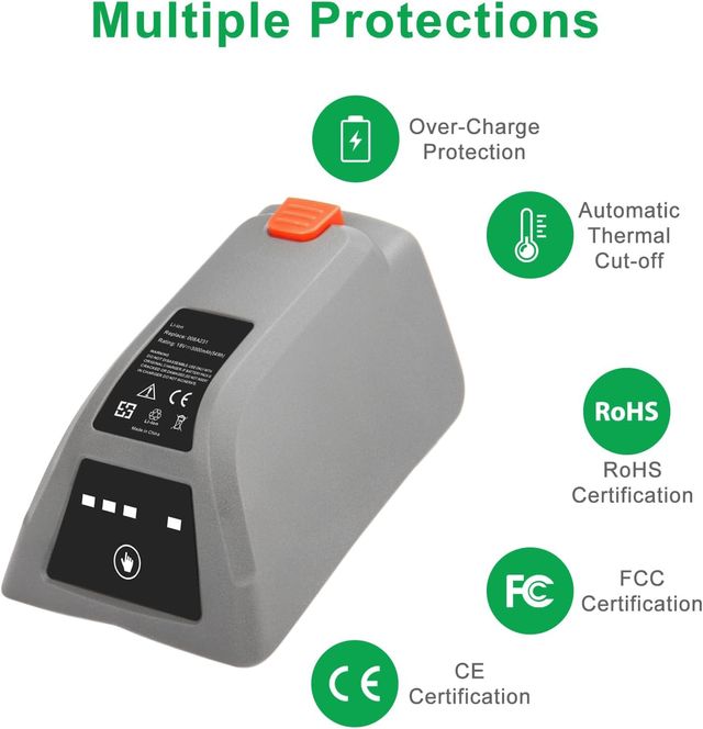 8V 3000mAh Li-Ion Batería para Gardena