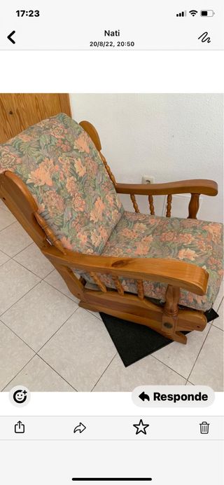 SILLON BALANCIN tapizado madera