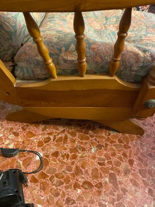 SILLON BALANCIN tapizado madera