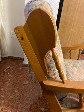 SILLON BALANCIN tapizado madera