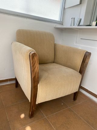 Butaca sillón vintage beige