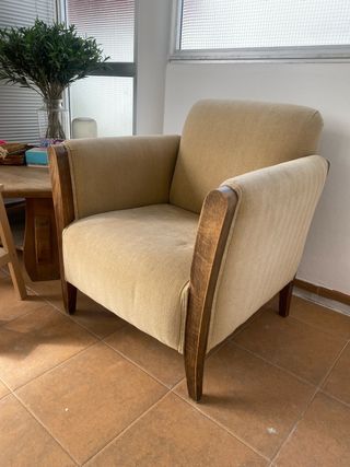 Butaca sillón vintage beige