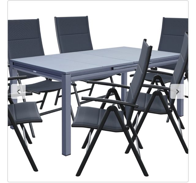 Mesa exterior extensible gris metalica