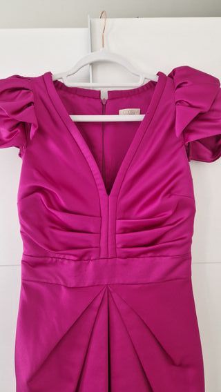 vestido de fiesta color buganvilla coosy .tS