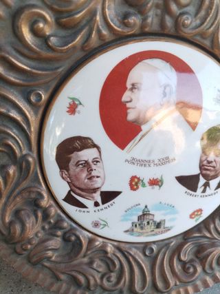Piatto vintage Kennedy - Papa Giovanni XXIII