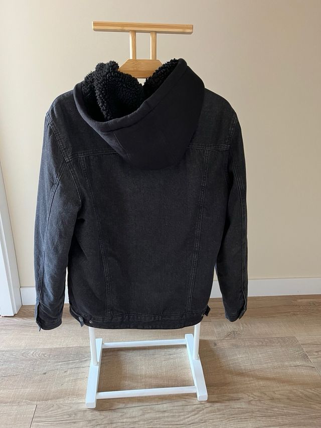 Chaqueta vaquera negra borreguillo