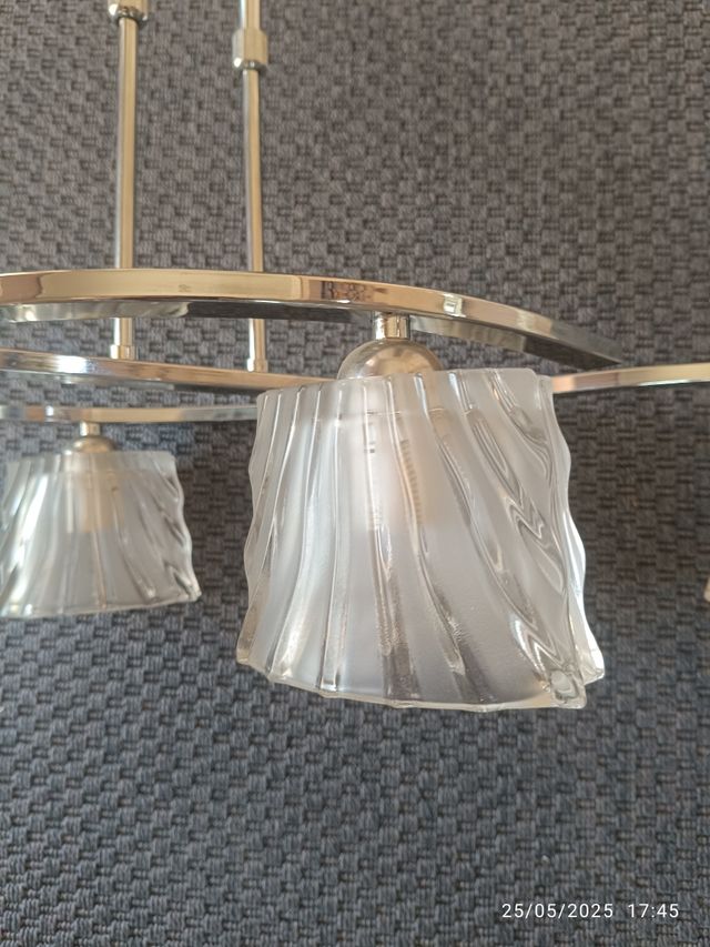 Lampara salon 6 luces, cristal