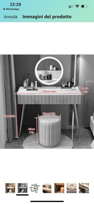 Set Toilette Specchio LED Moderno