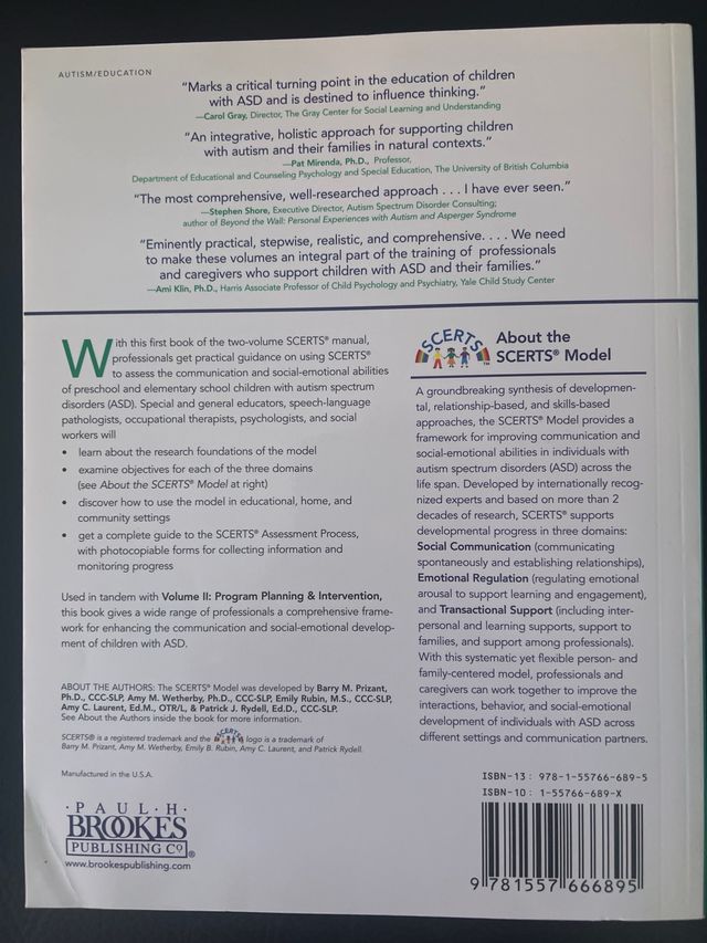 SCERTS Model: Vol. I & II - Autismo