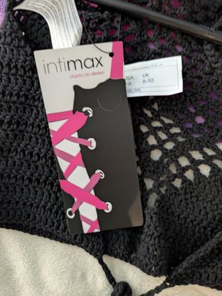 Top bikini crochet negro