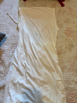 Vestido Zara blanco largo espalda abierta - Talla