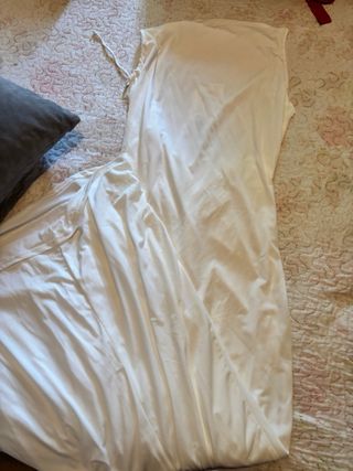 Vestido Zara blanco largo espalda abierta - Talla