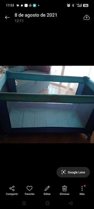 Parque cuna bebé azul marino