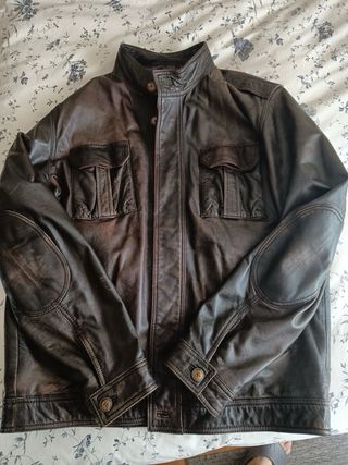 Cazadora cuero Massimo Dutti NO NEGOCIABLE