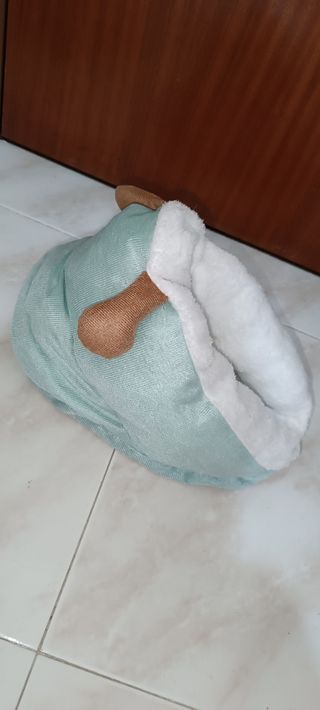 Cama gato verde-blanca