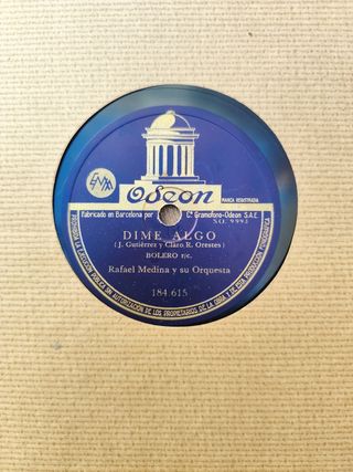 Disco 78 rpm Bolero - Rafael Medina