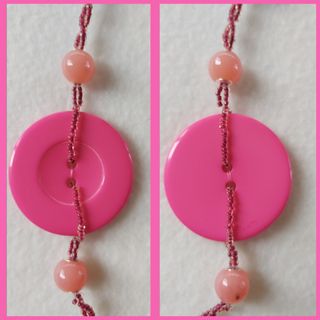 Collana bottoni e perline, multicolore