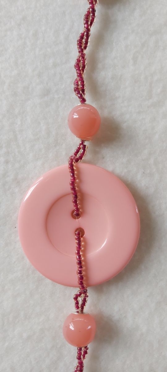 Collana bottoni e perline, multicolore