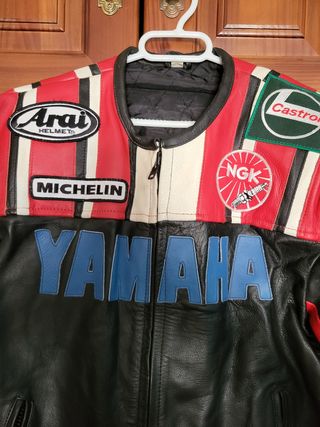 Traje Vintage Completo Moto de Cuero Yamaha