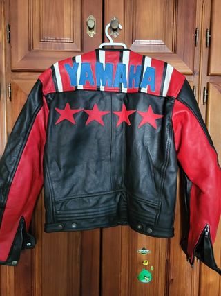 Traje Vintage Completo Moto de Cuero Yamaha