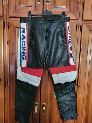 Traje Vintage Completo Moto de Cuero Yamaha