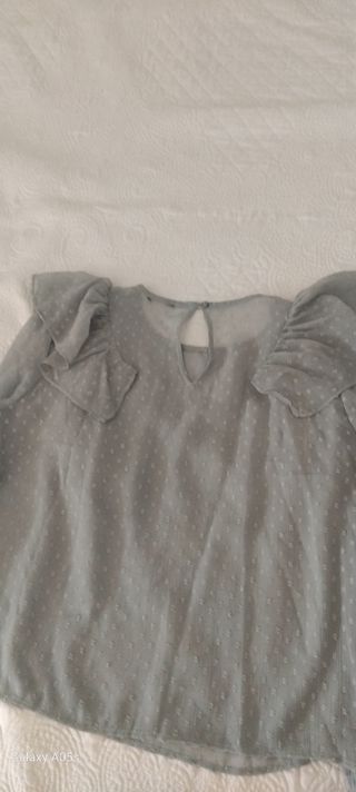 Blusa gris verdoso Stradivarius - Talla M