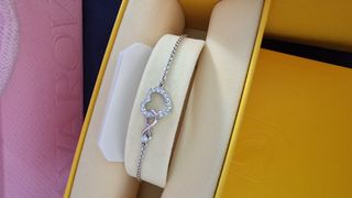 Pulsera plata corazón infinito