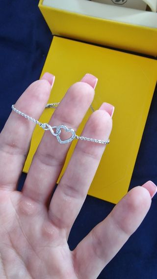 Pulsera plata corazón infinito