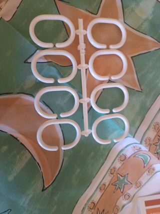 Cortina baño blanco-verde- beig 182x136cm