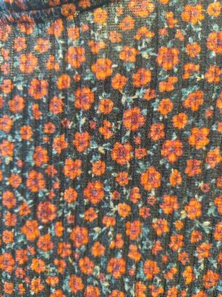 Vestido flores punto - Rojo, Negro