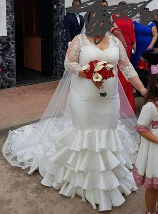 Vestido novia blanco - Talla grande