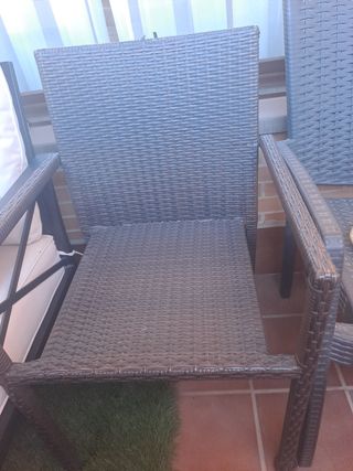 Silla jardín gris ratán