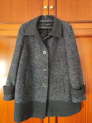 Abrigo de lana corto gris talla 48